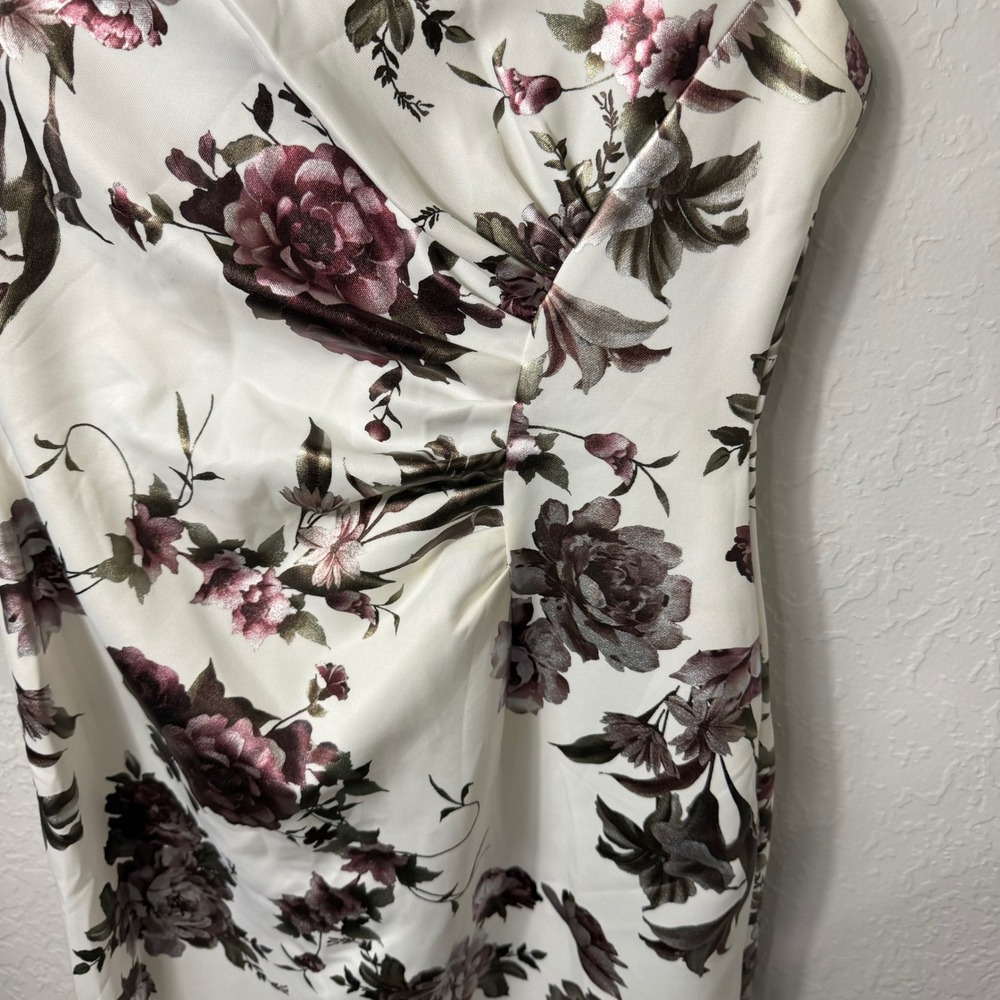 Shelby & Palmer Womens Floral Sheath Dress Ivory Burgundy Metallic Size 6 - Picture 9 of 14